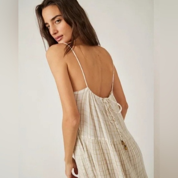 Free People Butter Yellow Maxi Dress w/ Pockets in Canvas Combo Small - Picture 3 of 11